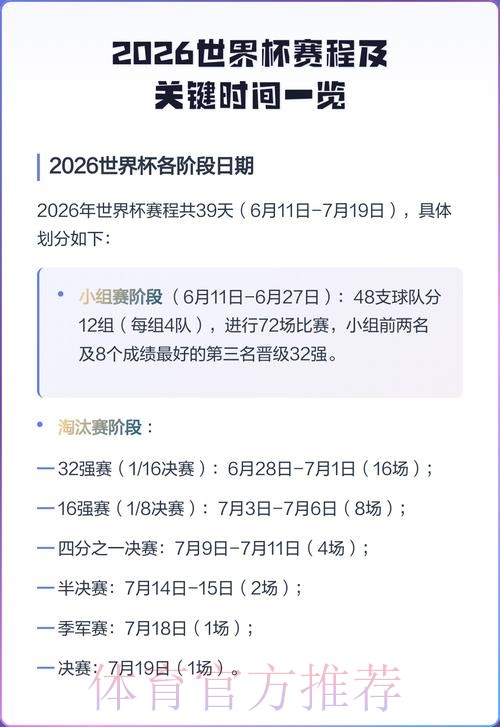 2026世界杯比赛时间一览赛事详情官网入口